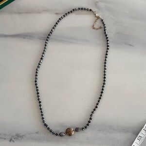 Elegant Black and Gold Beaded Necklace